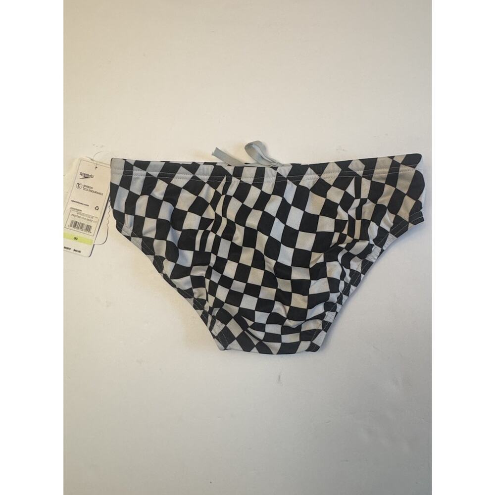 Speedo Eco Endurance Swim Brief Mens 30 Checkered Vibe Collection NWT - Picture 4 of 5